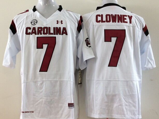 NCAA Youth South Carolina Gamecock White #7 Clowney jerseys